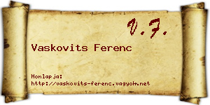 Vaskovits Ferenc névjegykártya