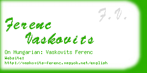ferenc vaskovits business card
